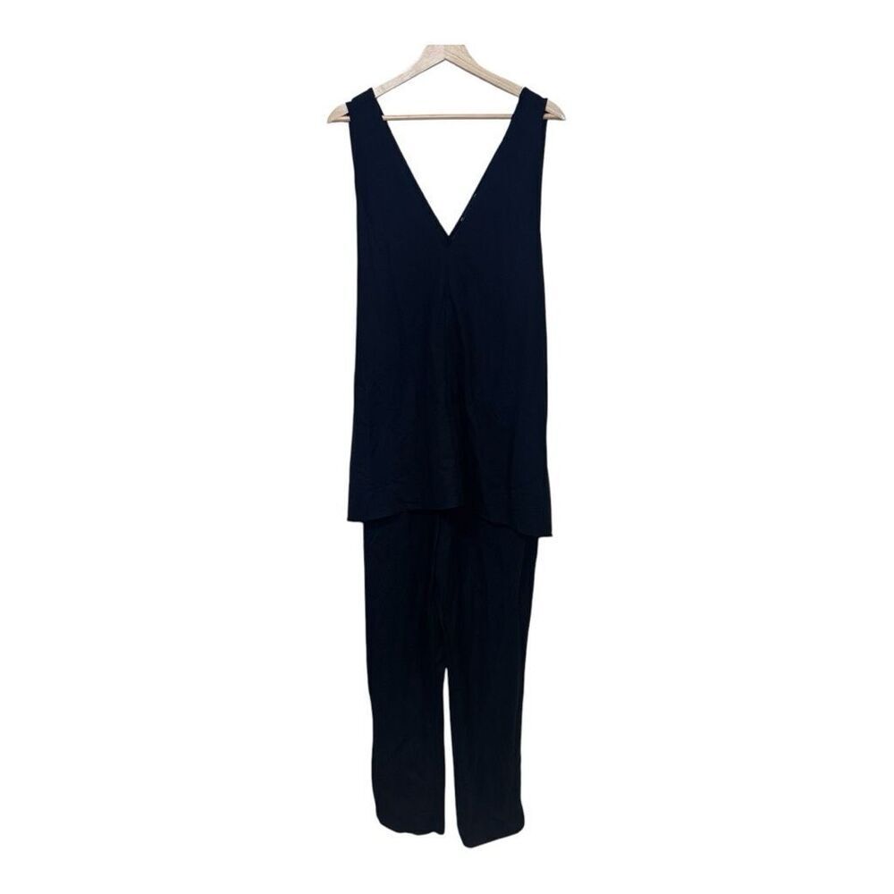 ZARA‎ Black JUMPSUIT Full Length Sleeveless Wrap-Front Size large